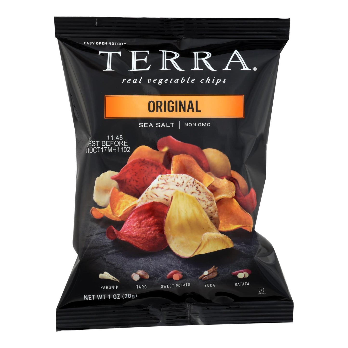 Chips de verduras exóticas Terra Chips - Originales - Caja de 24 - 1 oz.