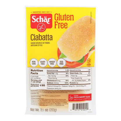 Schar - Ciabatta sin gluten - Caja de 5 a 7,1 oz