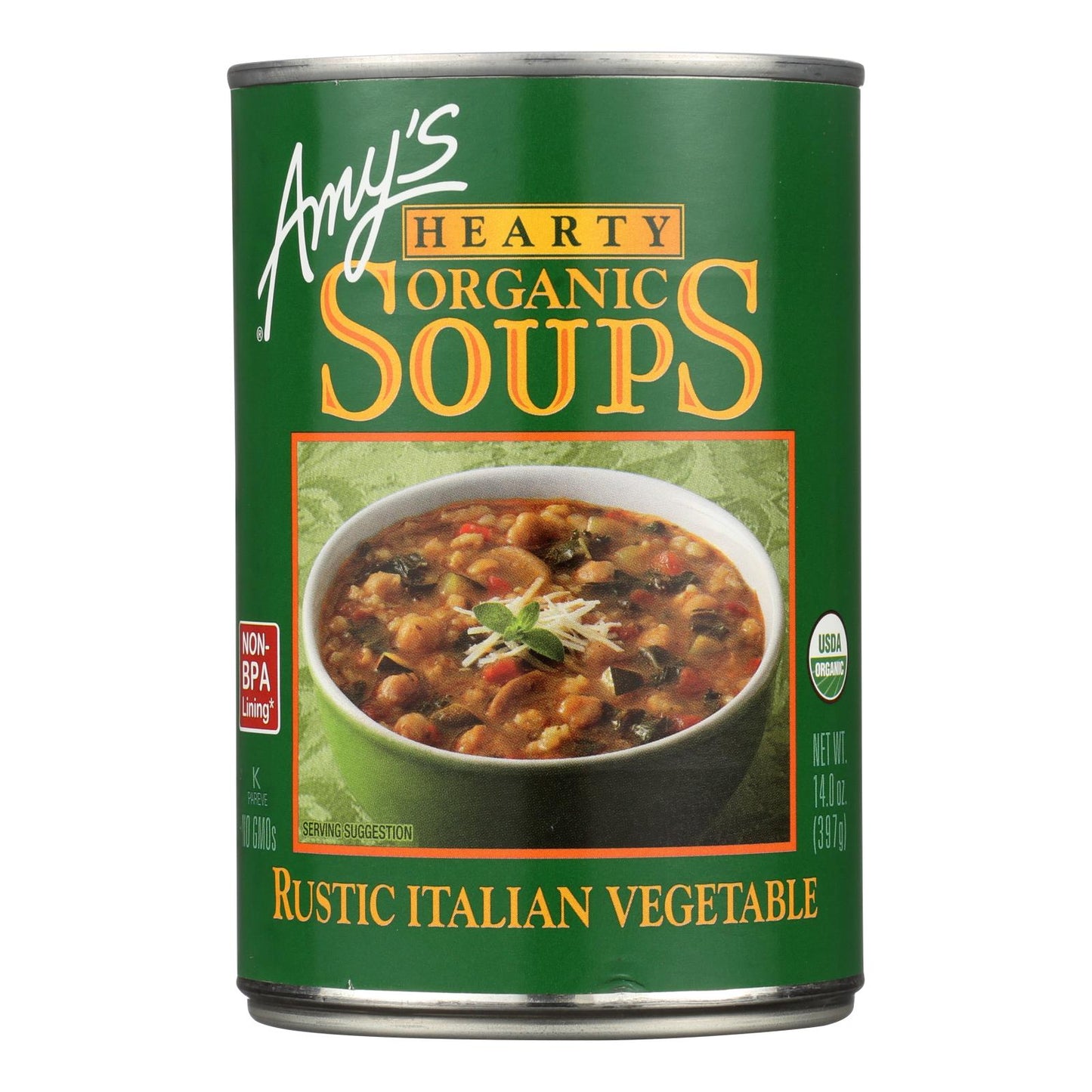 Sopa orgánica de Amy's - Italiana vegetariana y abundante - Caja de 12 - 14 oz