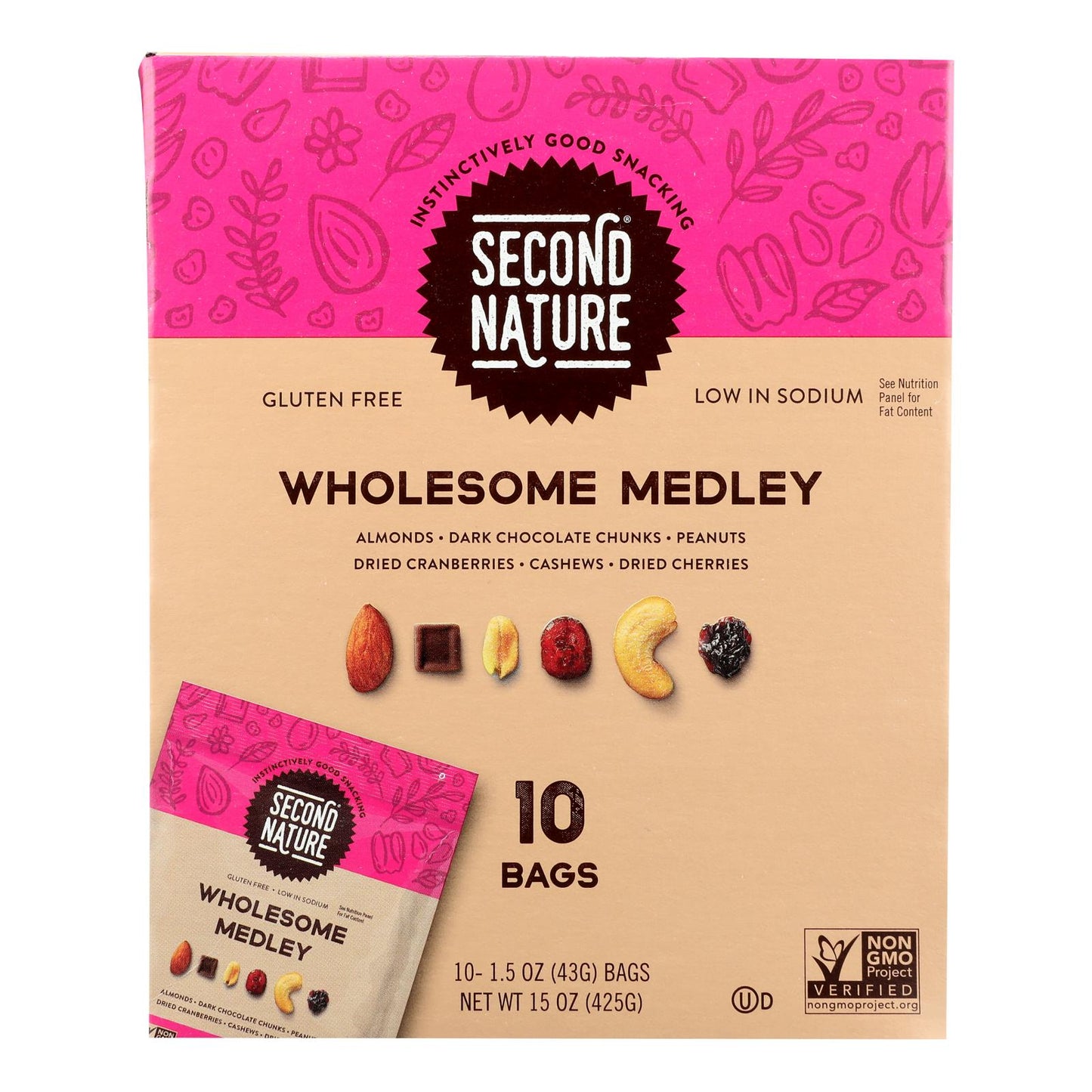 Second Nature - Surtido de frutos secos saludable - Caja de 4-10/1,5