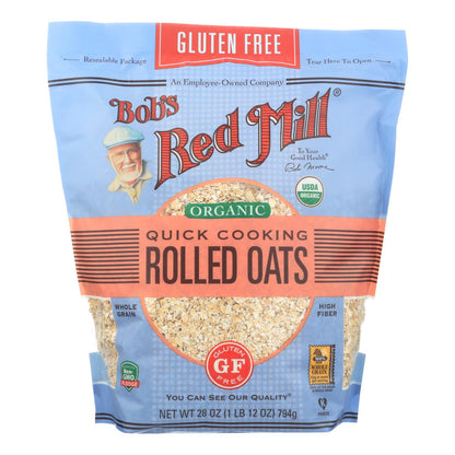 Bob's Red Mill - Organic Quick Cooking Rolled Oats - Gluten Free - Case Of 4-28 Oz