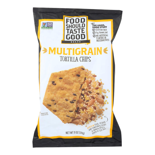 La comida debe tener buen sabor. Chips de tortilla multigrano - Multigrano - Caja de 12 - 11 oz.
