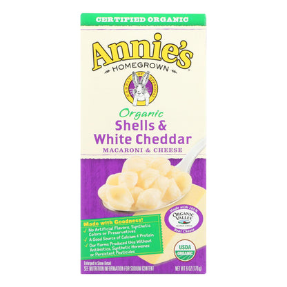 Macarrones con queso y queso cheddar blanco orgánicos de cosecha propia de Annie - Caja de 12 - 6 oz.