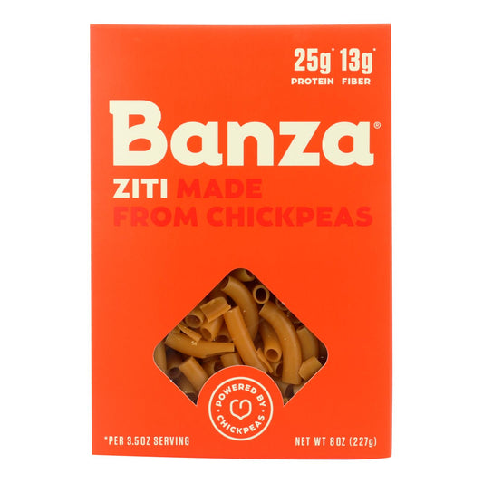 Pasta de garbanzos Banza Ziti - Caja de 6 - 8 Oz