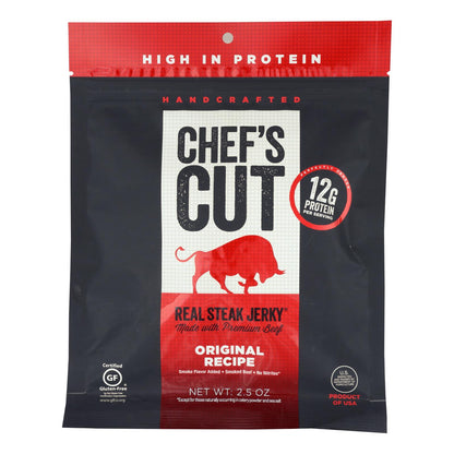 Chef's Cut Real Steak Jerky - Original Recipe - Case Of 8 - 2.5 Oz.