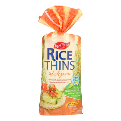 Real Foods Wholegrain Rice Thins - Case Of 6 - 5.3 Oz.