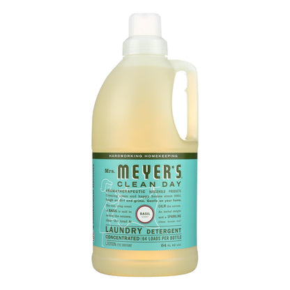 Mrs. Meyer's Clean Day - Detergente para ropa 2x - Albahaca - Caja de 6 - 64 oz