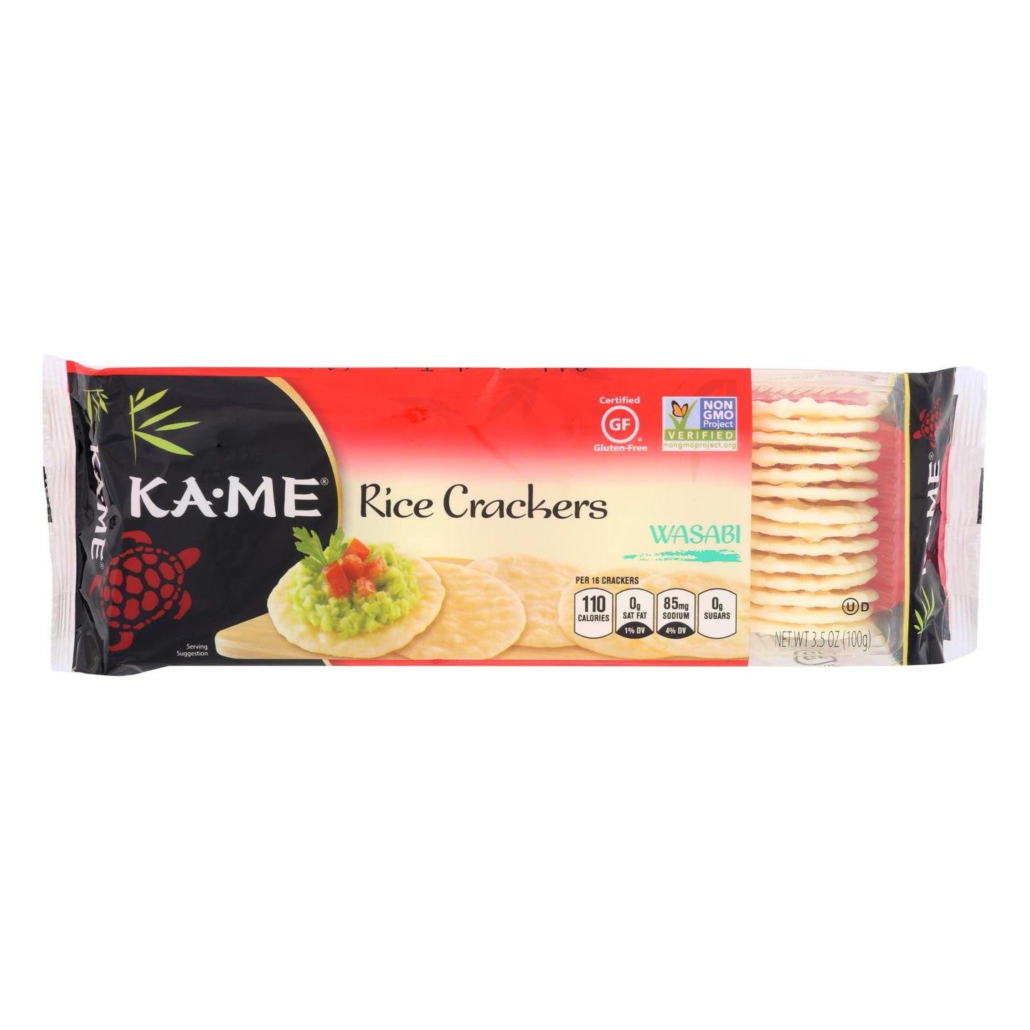 Kame Rice Crackers - Wasabi - 3.5 Oz - Case Of 12