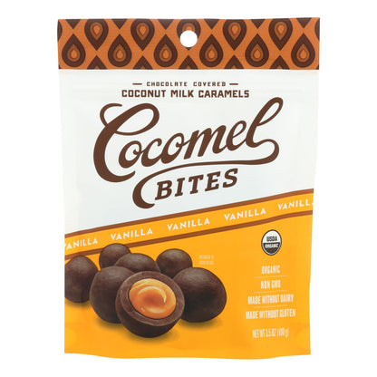 Cocomel - Caramelo Bite - Orgánico - Vainilla - Caja de 6 - 3.5 oz