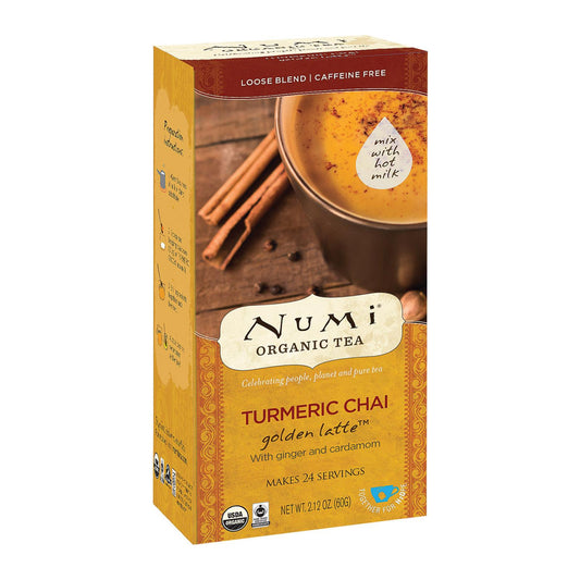Té Numi Golden Latte - Orgánico - Chai con cúrcuma - Caja de 6 - 2,12 oz