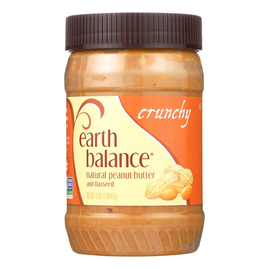 Earth Balance 脆花生酱和亚麻籽 - 12 箱 - 16 盎司。