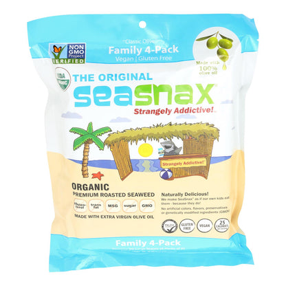 Seasnax 有机优质烤海藻零食 - 原味 - 4 件装 - 2.16 盎司