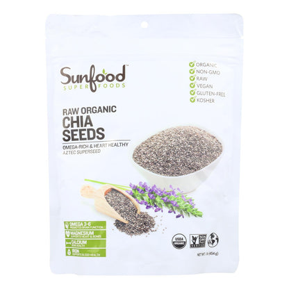 Sunfood Superfoods 生有机奇亚籽 - 1 粒 - 1 磅