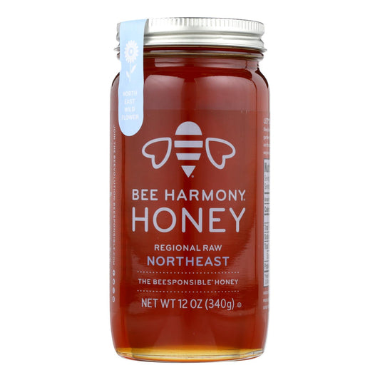 Bee Harmony - Miel - Cruda regional del noreste - Caja de 6-12 oz.