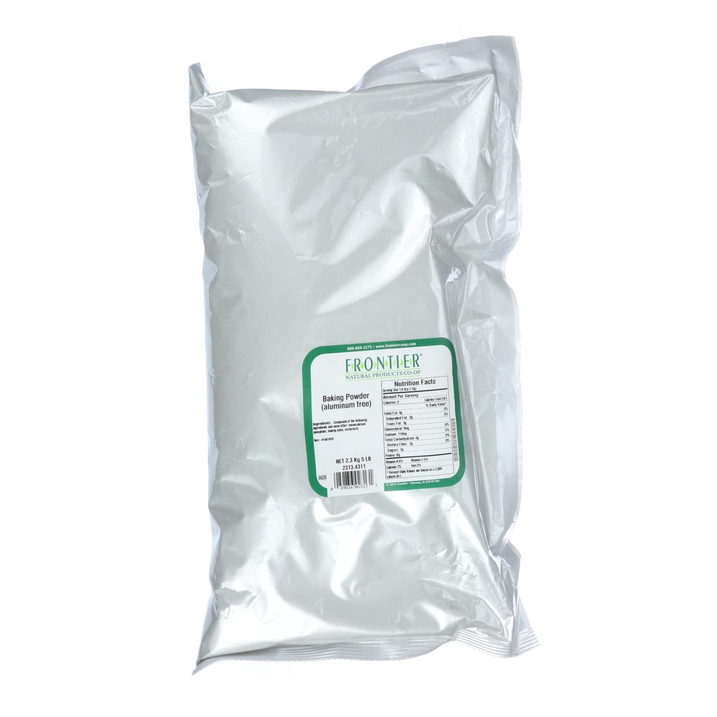 Polvo para hornear Frontier Herb sin aluminio - Artículo a granel individual - 5 lb