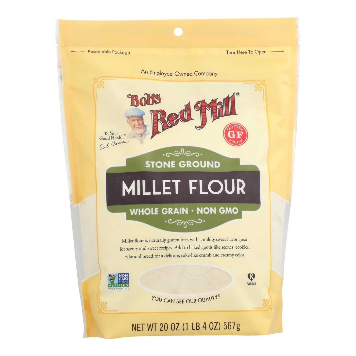 Bob's Red Mill - Harina de mijo sin gluten - Caja de 4 - 20 oz