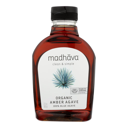 Madhava Honey 有机龙舌兰花蜜 - 琥珀色 - 6 瓶装 - 23.5 盎司