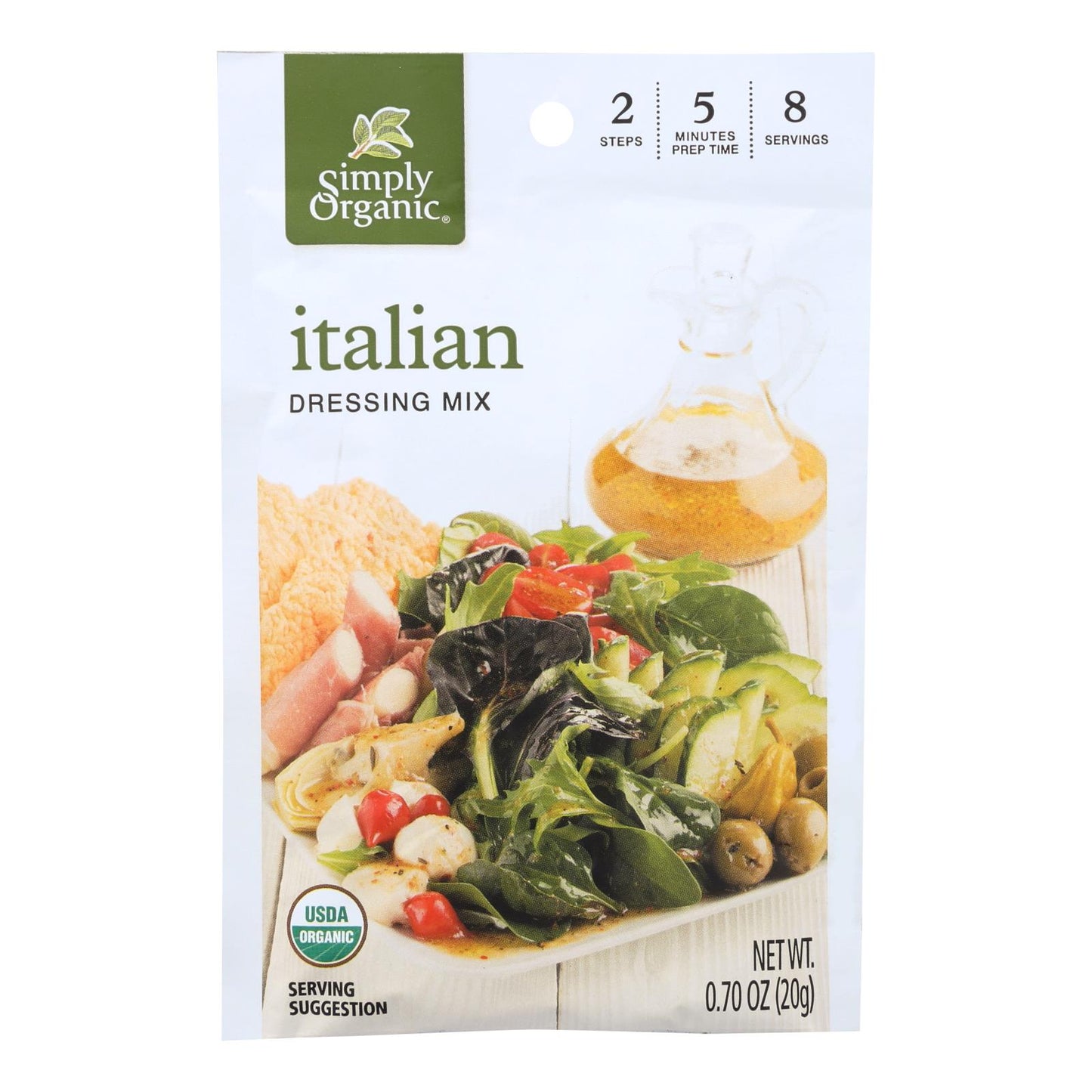 Mezcla de aderezo para ensaladas italianas Simply Organic - Caja de 12 - 0,7 oz.