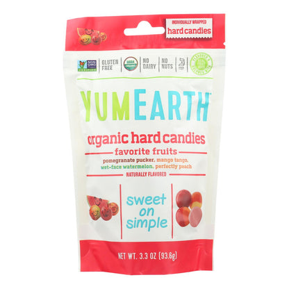 Caramelos orgánicos Yummy Earth con la fruta más fresca - 3,3 oz - Caja de 6