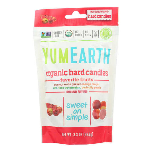 Caramelos orgánicos Yummy Earth con la fruta más fresca - 3,3 oz - Caja de 6