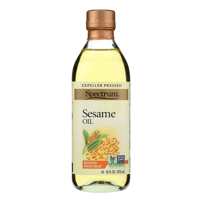 Aceite de sésamo refinado Spectrum Naturals - Caja de 12 - 16 fl oz.