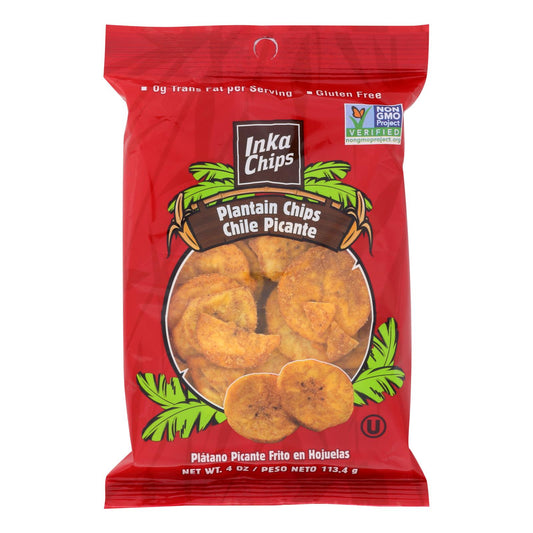 Inka Crops - Chips de Plátano - Chile Picante - Caja de 12 - 4 Oz.