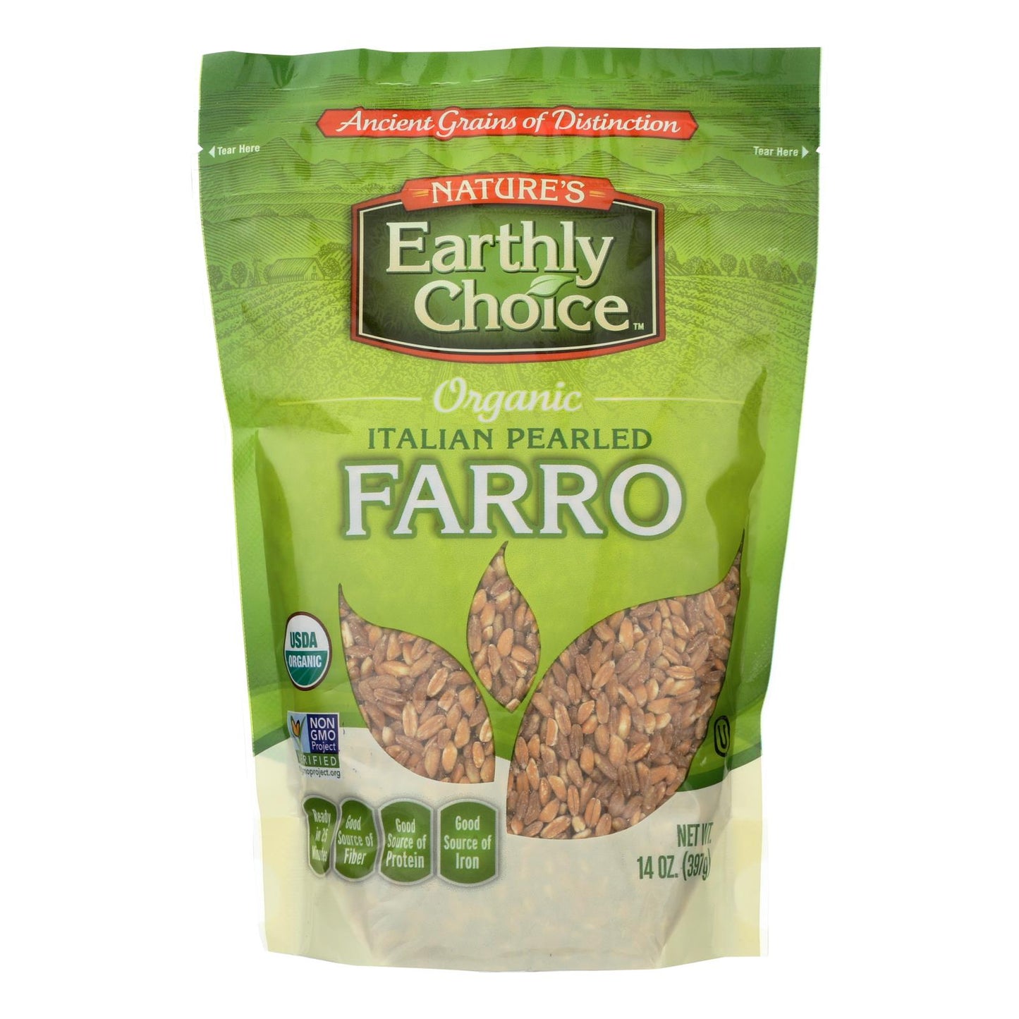 Farro perlado Nature's Earthly Choice - Italiano - Caja de 6 - 14 oz.