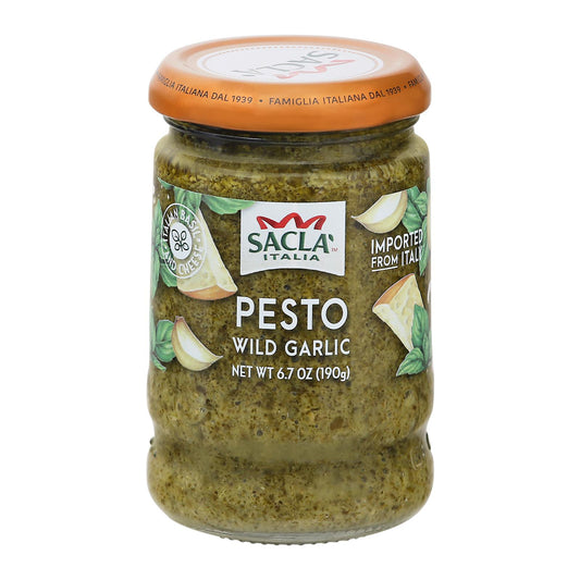 Sacla - Pesto de ajo silvestre - Caja de 6 - 6,7 oz