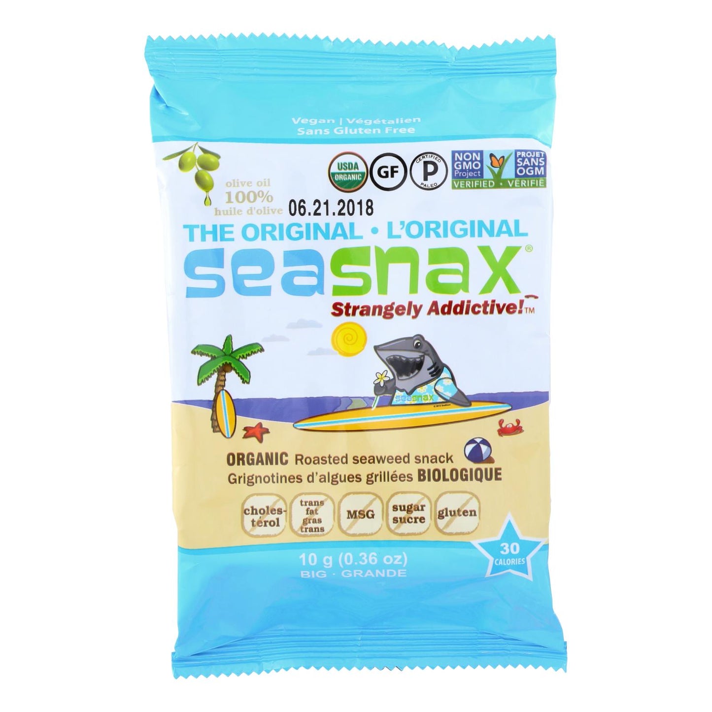 Seasnax Organic Classic Single - 5 hojas completas - Caja de 12 - 0,36 oz.