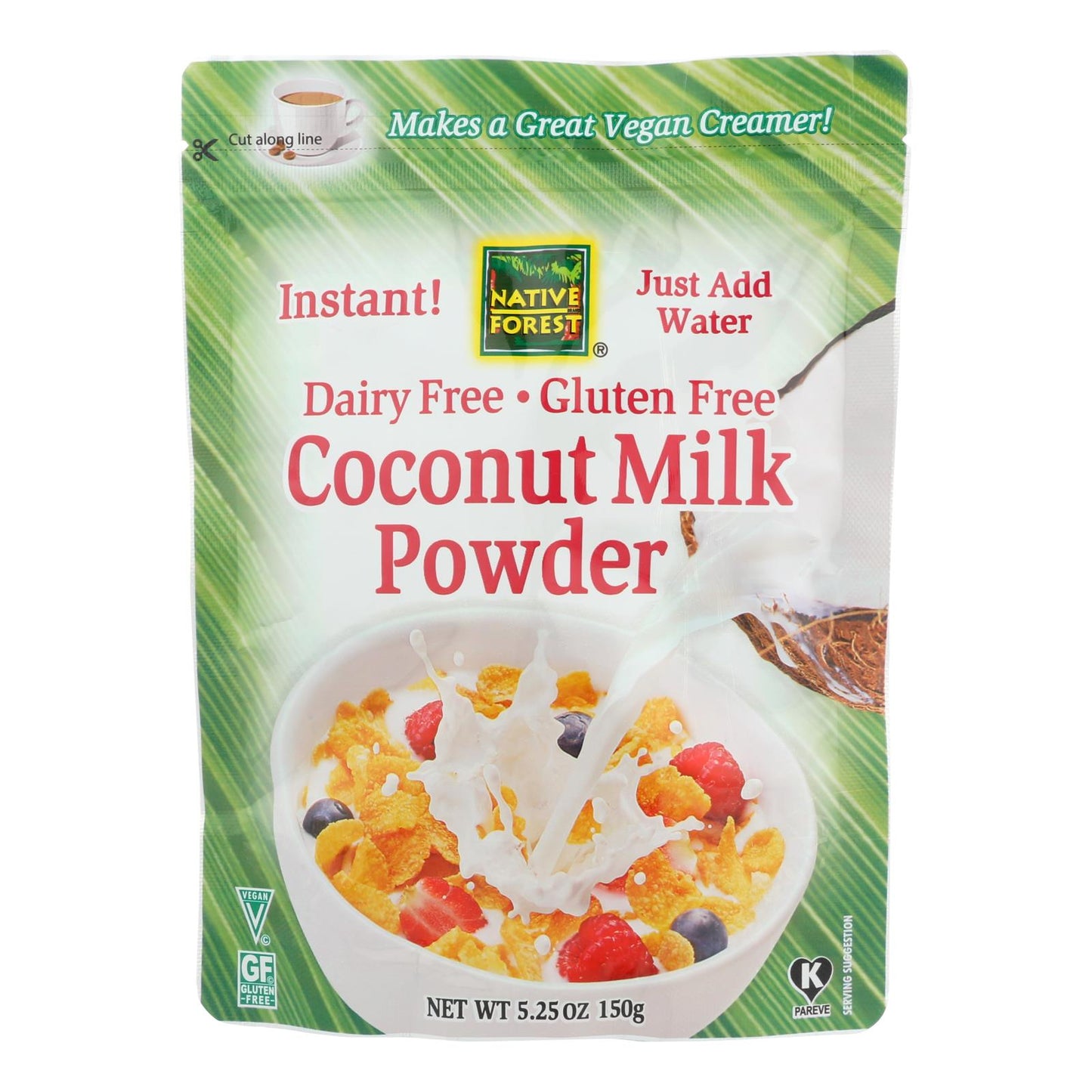 Leche en polvo vegana de bosque nativo - Coco - Caja de 6 - 5,25 oz.