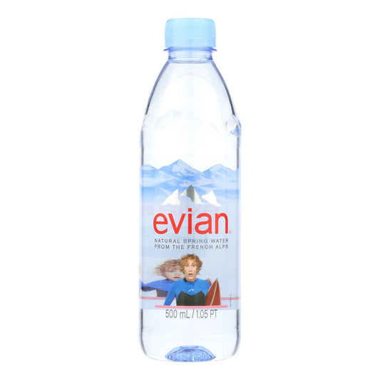 Evians Spring Water Spring Water Plastic - Water - Case Of 24 - 500 Ml