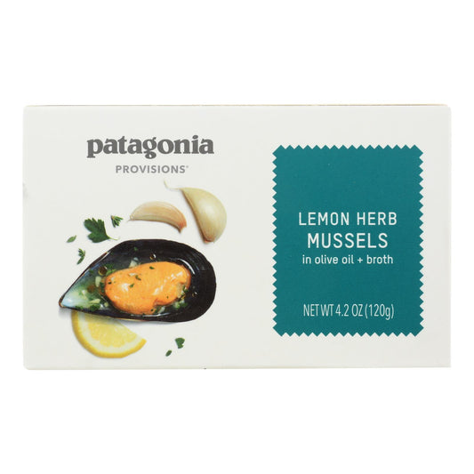 Patagonia - Mejillones con limón y hierbas - Caja de 10 - 4,2 oz