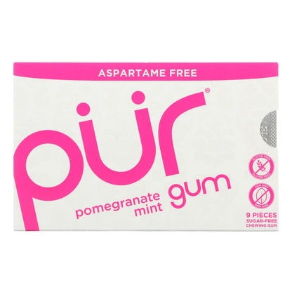 Pur Gum - Pomegranate Mint - Aspartame Free - 9 Pieces - 12.6 G - Case Of 12