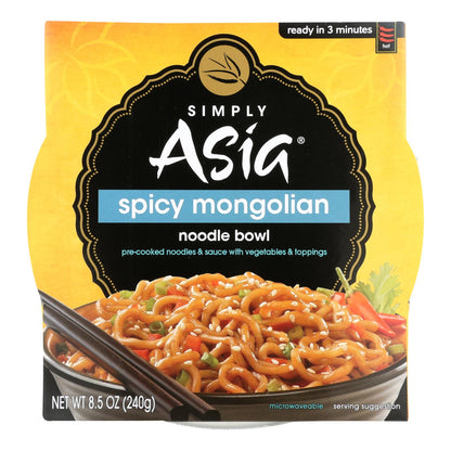 Tazón de fideos mongoles picantes Simply Asia - Caja de 6 - 8.5 oz.