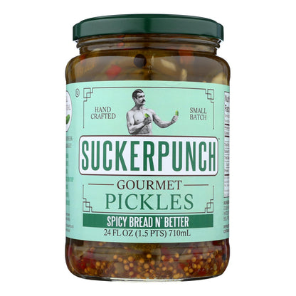 Encurtidos gourmet picantes Suckerpunch de Bread N' Better (caja de 6), 24 onzas líquidas