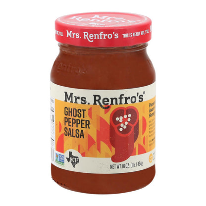 Salsa de chile fantasma de la Sra. Renfro - Pimienta - Caja de 6 - 16 oz.