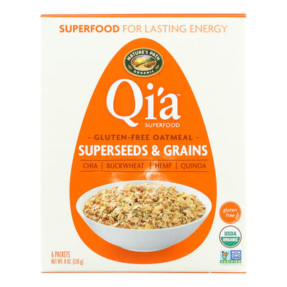 Avena caliente con superalimentos Qi'a orgánicos de Nature's Path: supersemillas y granos, caja de 6, 8 oz.