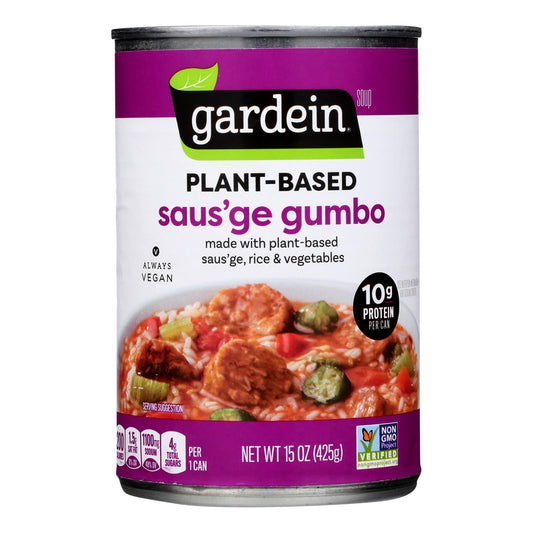 Gardein - Gumbo de salchichas y sopa a base de plantas - Caja de 12 a 15 oz