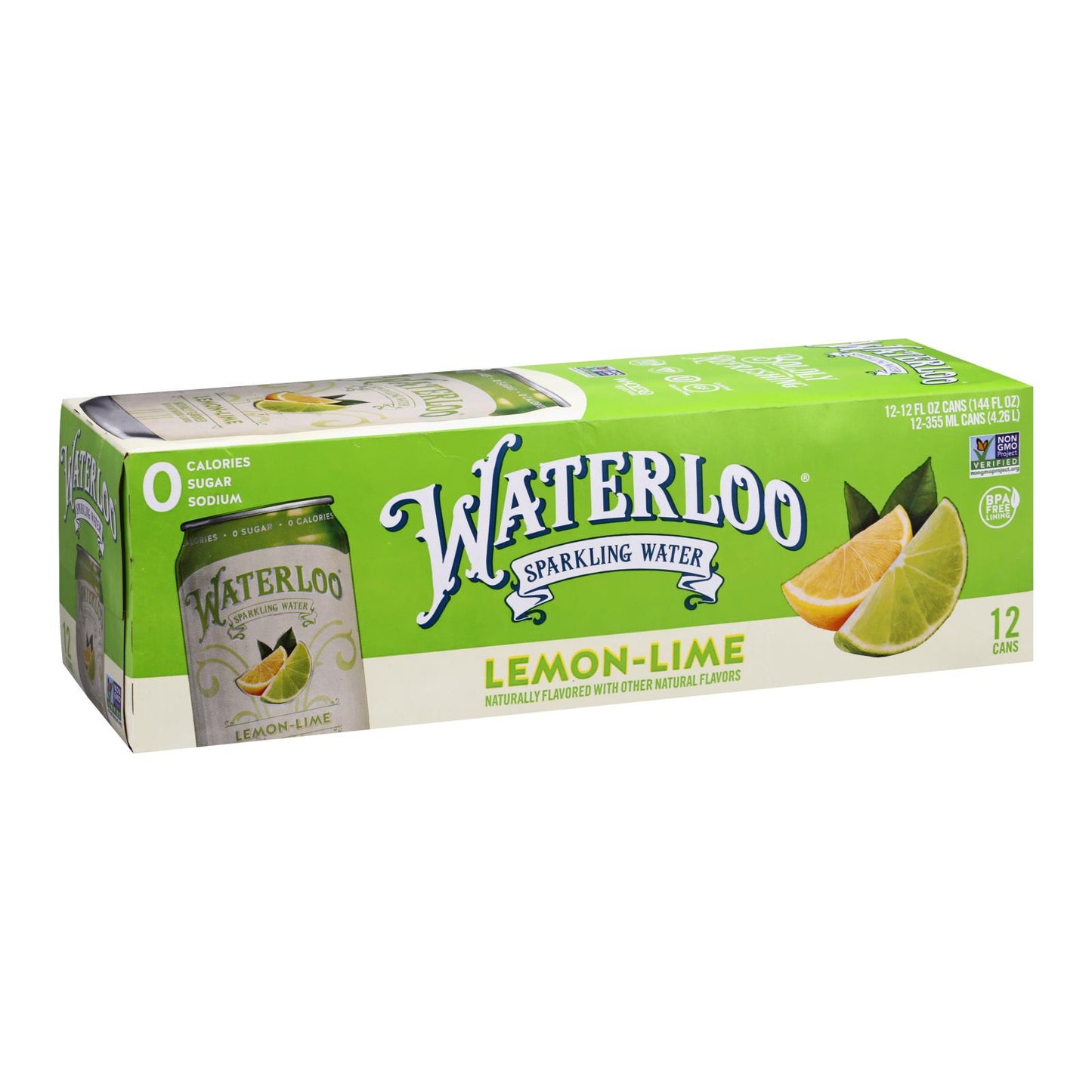 Agua con gas de lima de Waterloo - Caja de 2 - 12/12 Fz