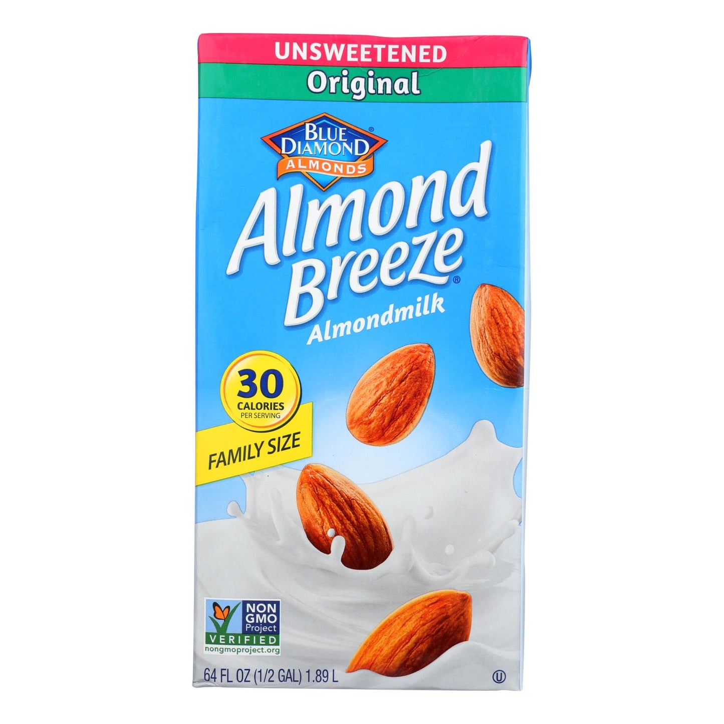 Almond Breeze - Leche de almendras - Original sin azúcar - Caja de 8 - 64 fl oz.