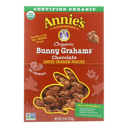 Galletas Graham de chocolate con forma de conejito de Annie, caja de 12, 7,5 oz