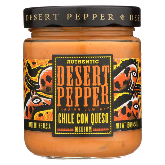 Desert Pepper Trading - Dip de chile con queso mediano - Caja de 6 - 16 oz.