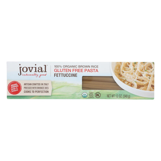 Jovial - Pasta de arroz integral orgánica - Fettuccine - Caja de 12 - 12 oz.