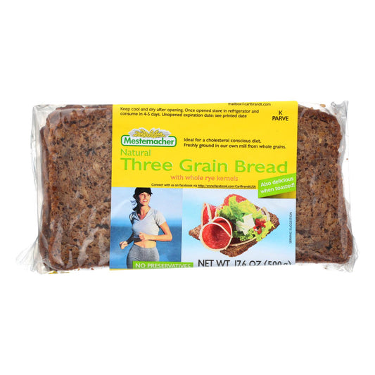 Pan Mestemacher Pan - Tres Granos - 17.6 Oz - Caja De 12