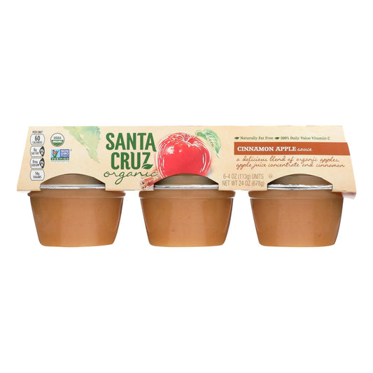 Puré de manzana orgánico Santa Cruz - Canela - Caja de 12 - 4 oz.