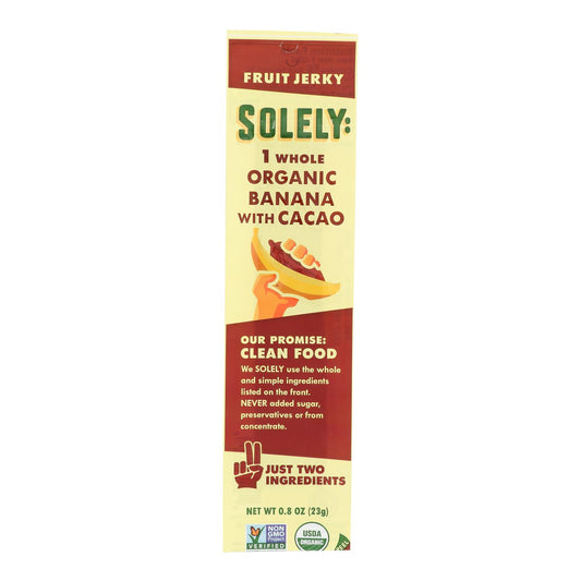 Solely Fruit - Cecina de frutas con sabor a plátano y coco - Caja de 12 - 0,8 oz