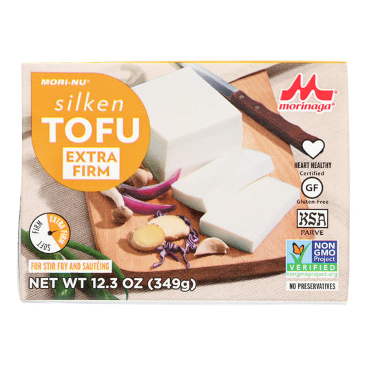 Tofu sedoso Mori-nu - Extra firme - Caja de 12 - 12,3 oz.
