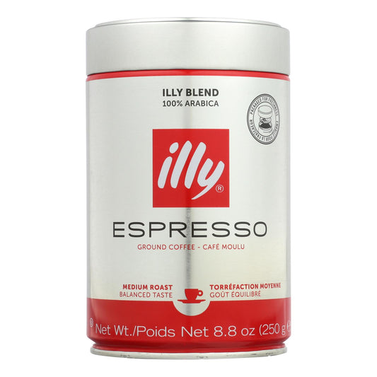 Illy Caffe 咖啡 - 浓缩咖啡 - 研磨 - 中度烘焙 - 8.8 盎司 - 6 盒装