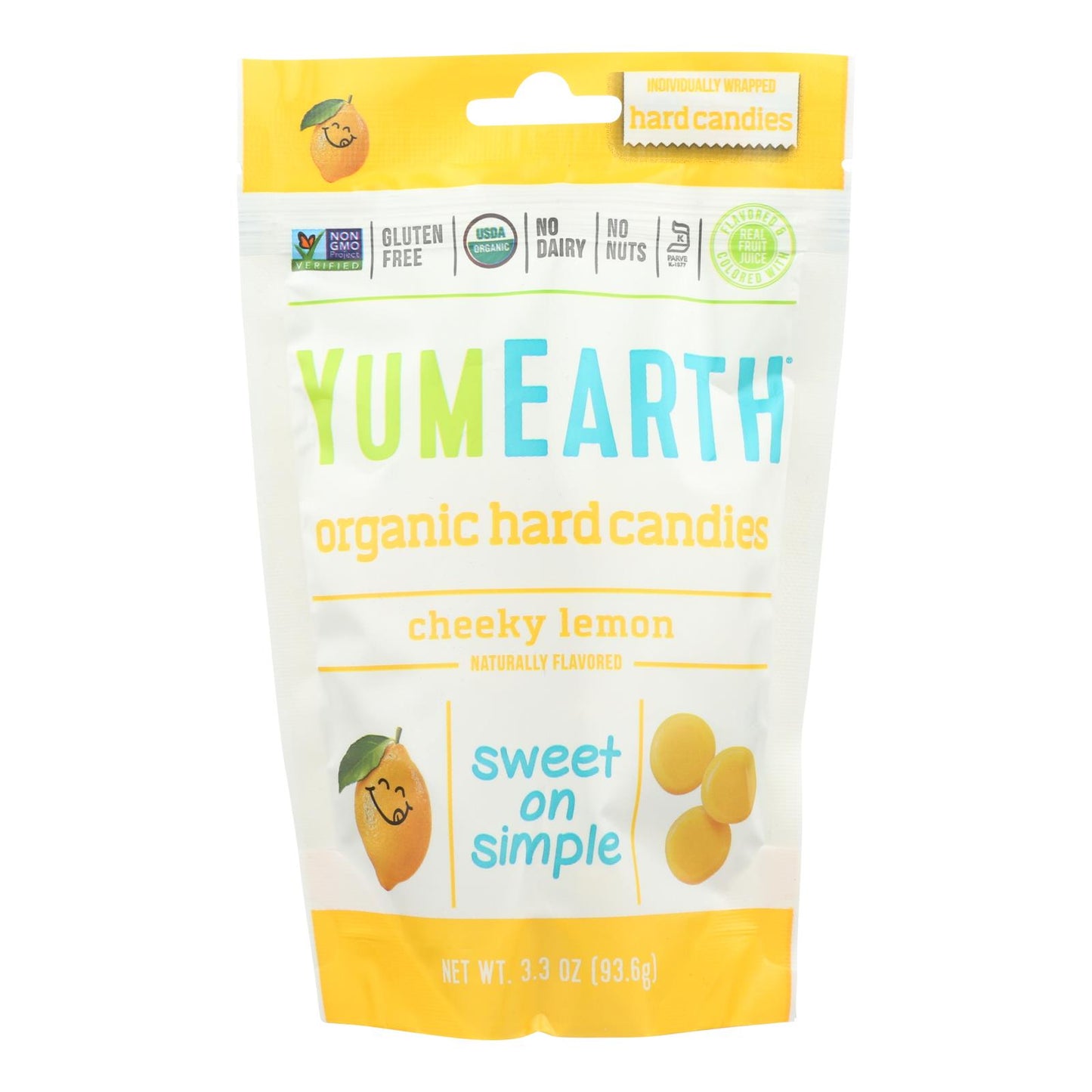 Gotas de limón orgánico de Yumearth Organics - Cheeky Lemon - 3,3 oz - Caja de 6