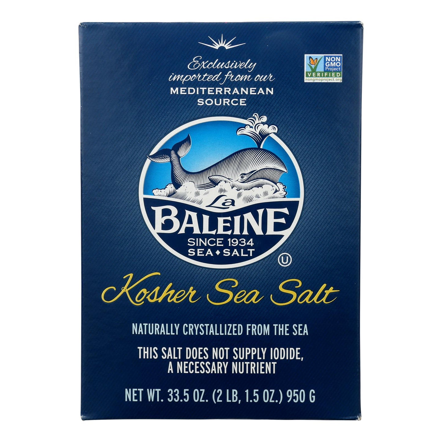 Sal marina La Baleine - Sal marina kosher - Caja de 9 - 33,5 oz